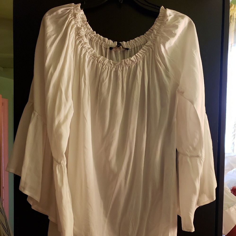 off-shoulder peasant blouse